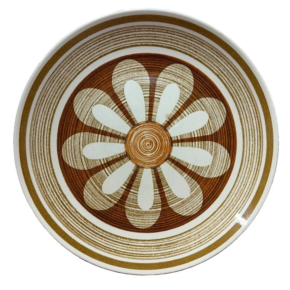 Set Of 4 Vintage Cavalier Ironstone Flower Plates MCM (e2)